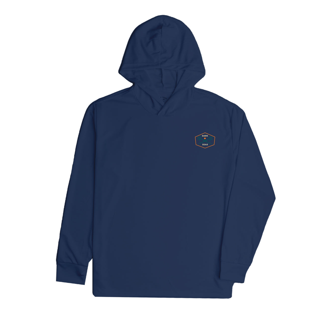 Dark Seas Men's Progressive Uv Hooded Ls T-Shirt Navy T-Shirts