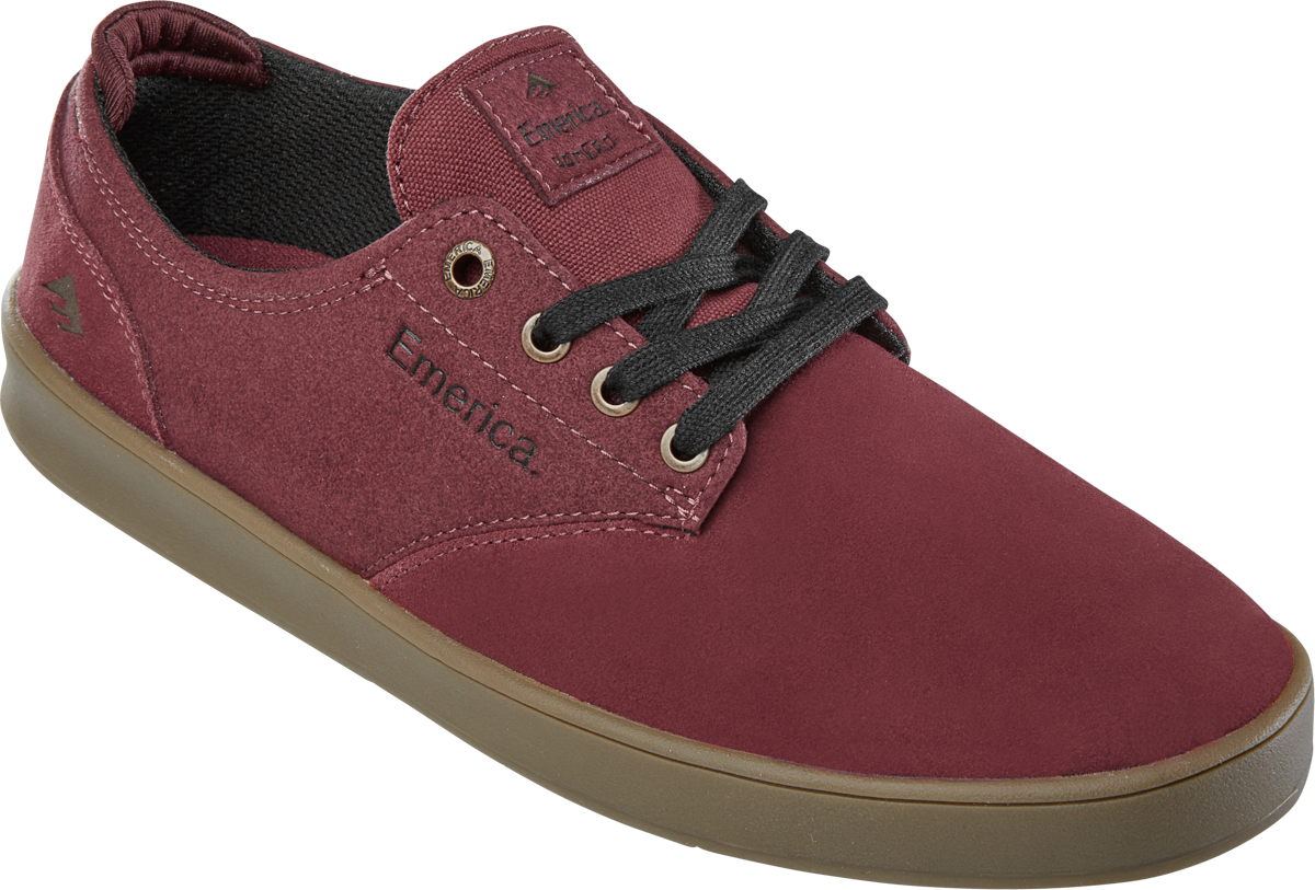Emerica Mens Romero Laced Burgundy Gum Shoes