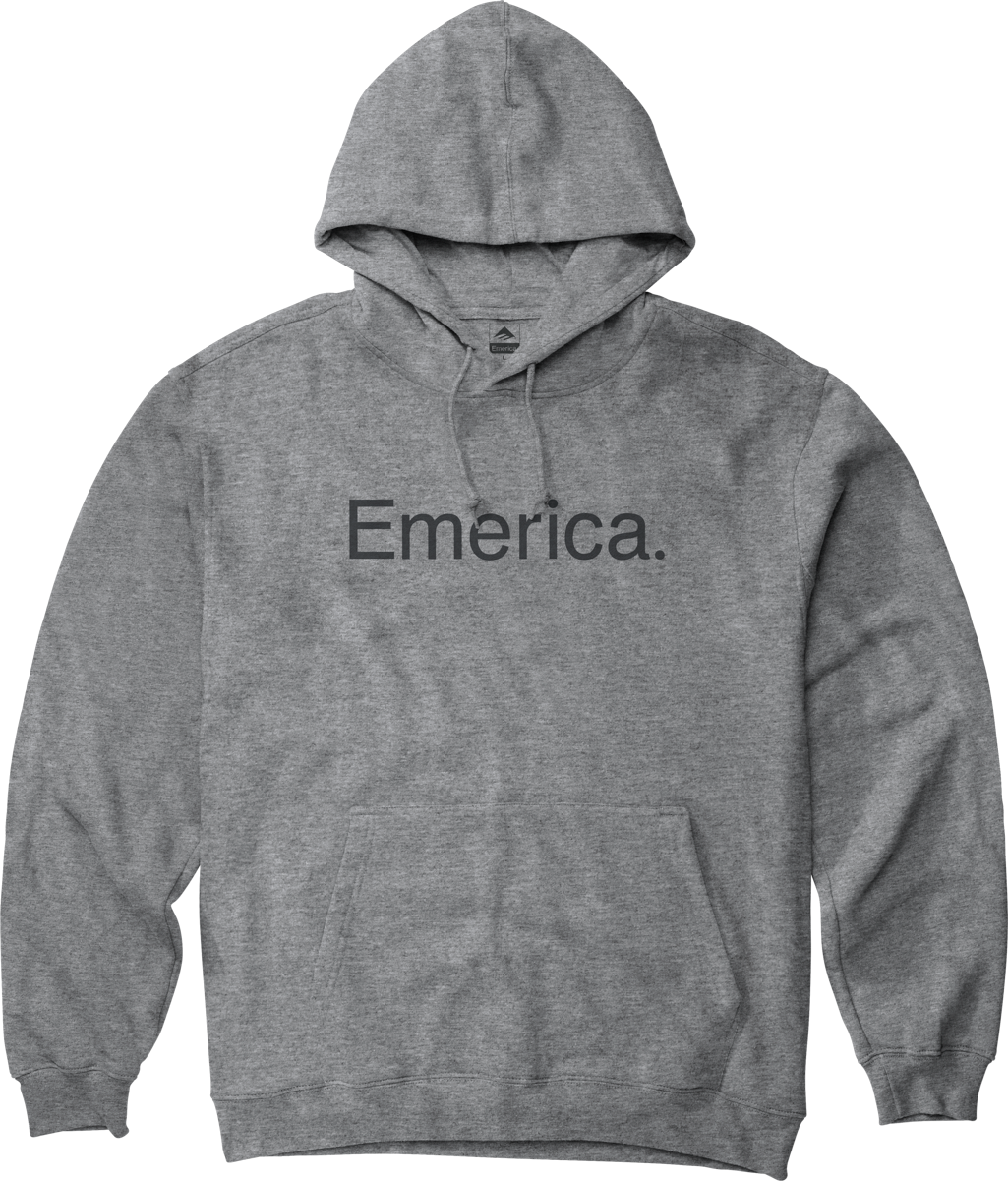 Emerica Mens Pure Logo Pullover Grey Navy Hoodie