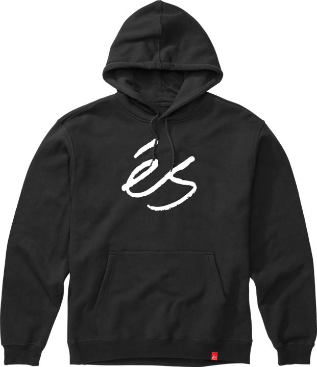 Es Mens Script Black Hoodies