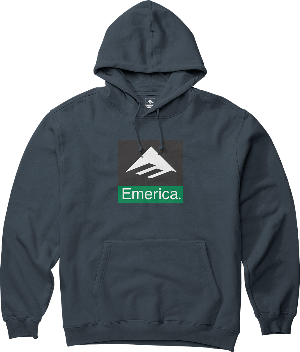 Emerica Mens Classic Combo Pullover Navy Hoodie