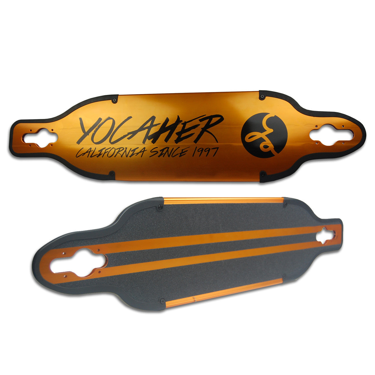 Yocaher Aluminum Drop Through longboard Deck - Gold