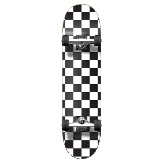 Yocaher Complete Skateboard 7.75" - Checker White