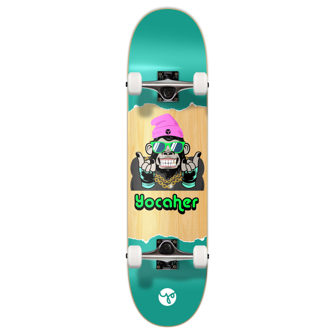 Yocaher Complete Skateboard 7.75" - Chimp Series - See No Evil