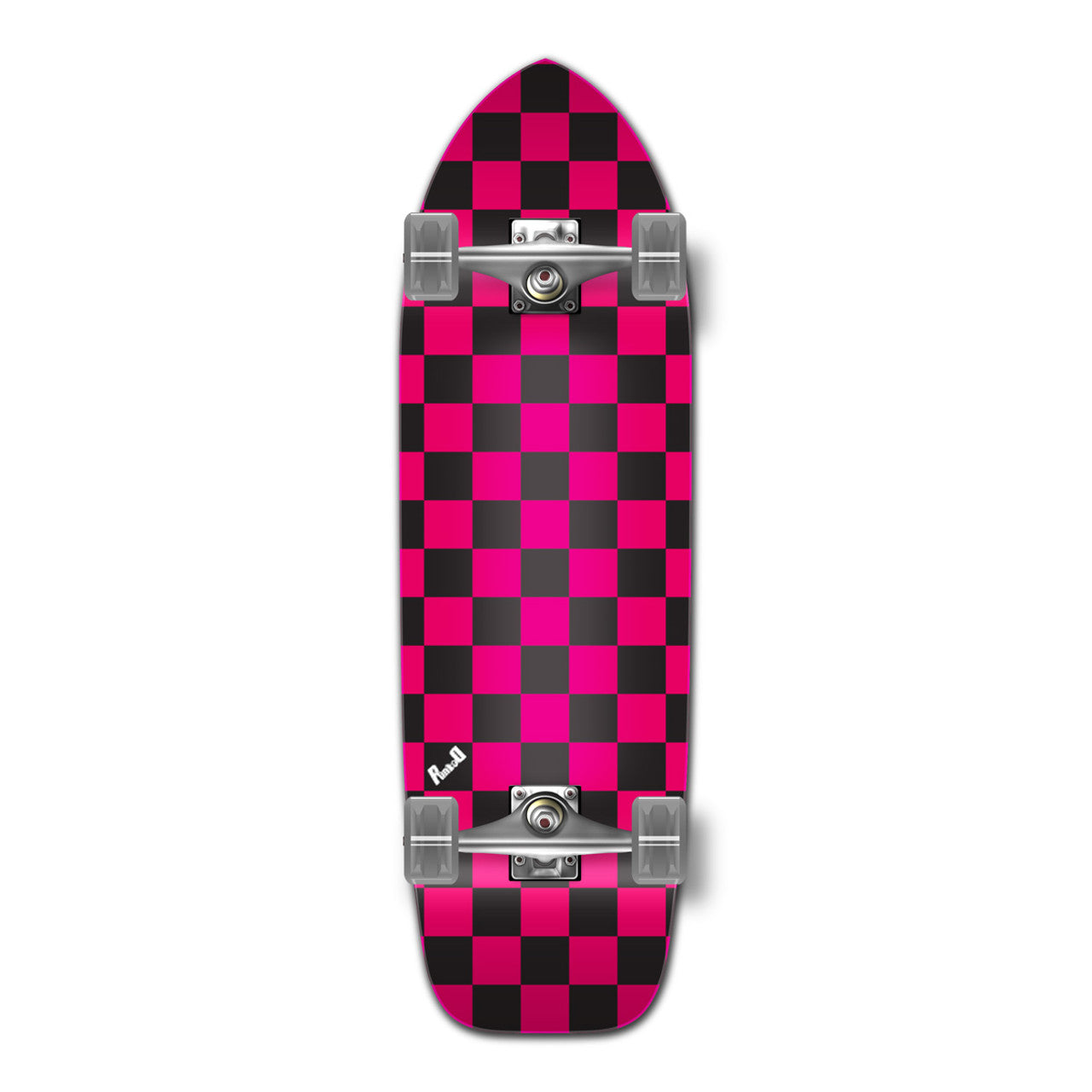 Yocaher Old School Longboard Complete - Checker Pink