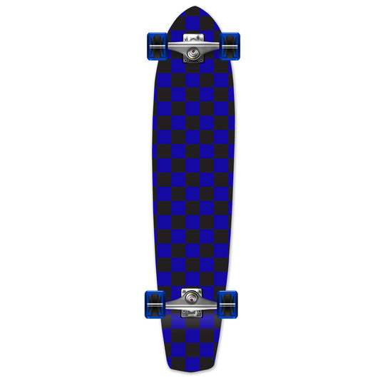 Yocaher Slimkick Longboard Complete - Checker Blue