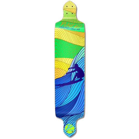 Yocaher Drop Down Longboard Deck - Surf's up