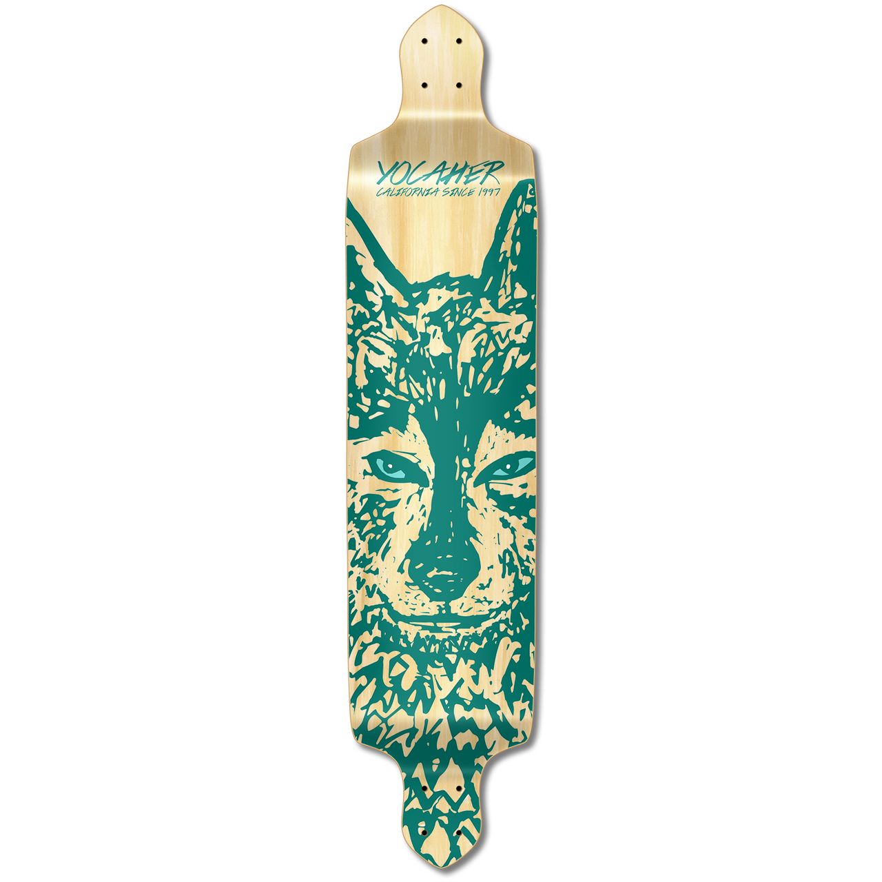 Yocaher Drop Down Longboard Deck - Spirit Animal WOLF