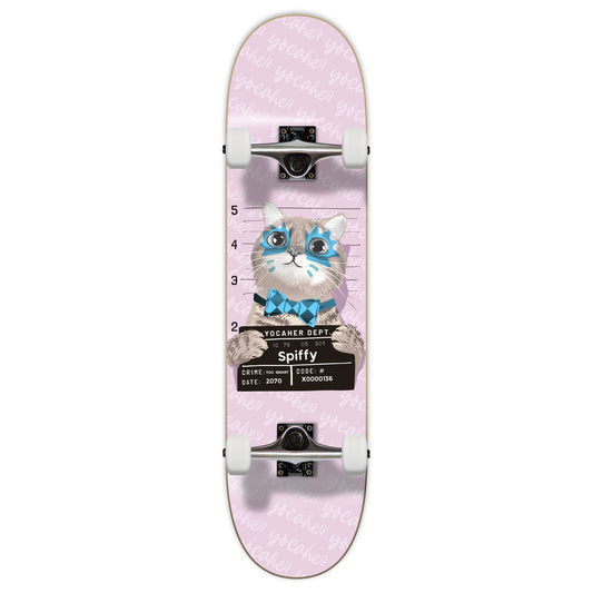 Yocaher Complete Skateboard 7.75" - Rockstar Kitty Cat - Pink Spiffy