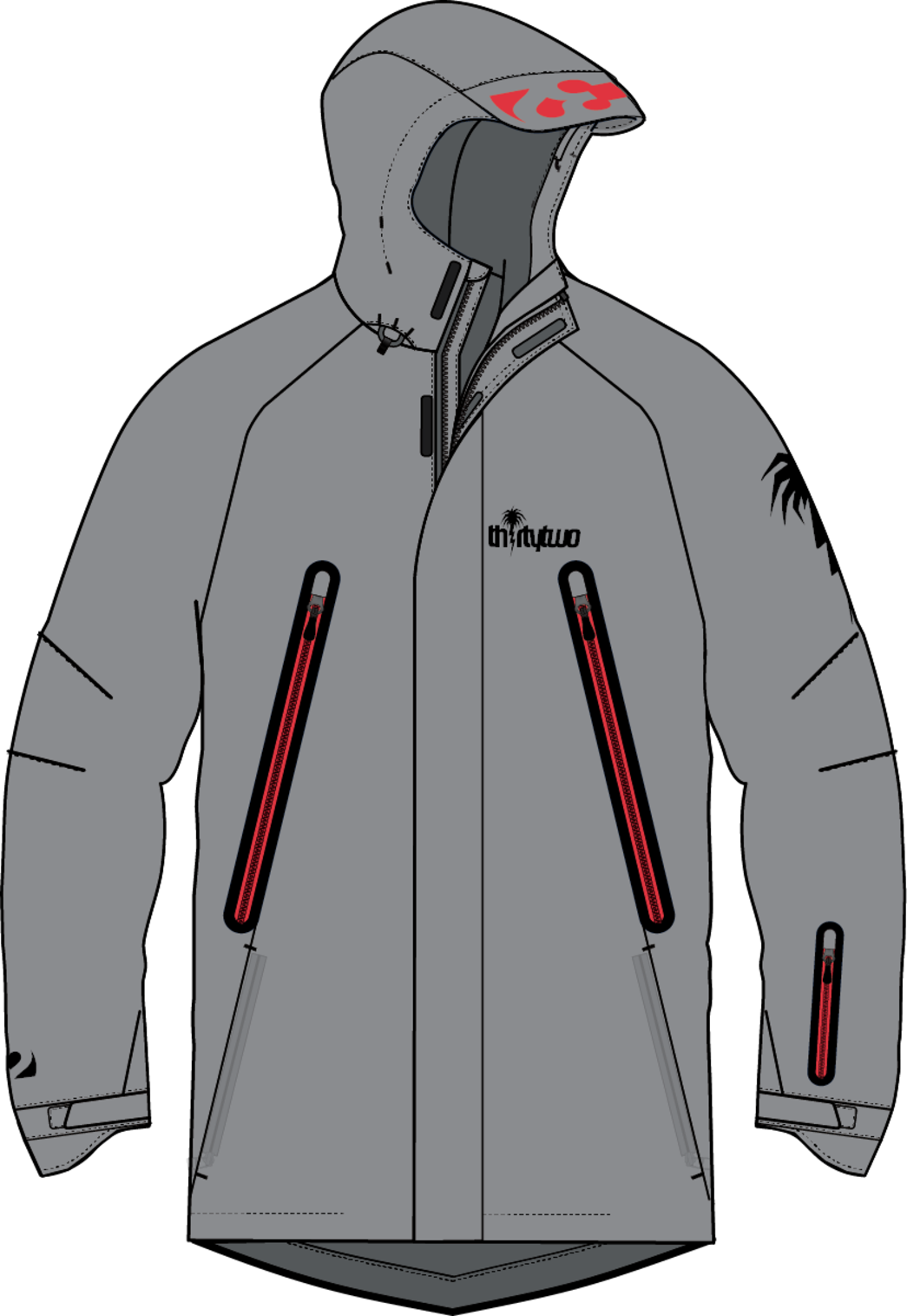 Thirtytwo Men's Spring Break Pintail Powder Pa Gravel Clothing