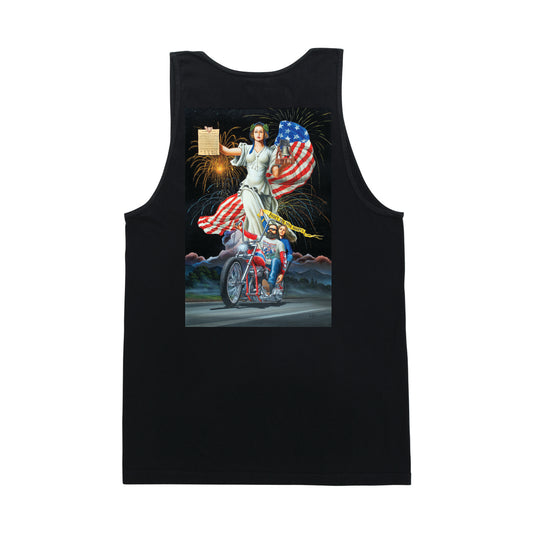 Loser Machine Men's Independence Stock Tank Black T-Shirts