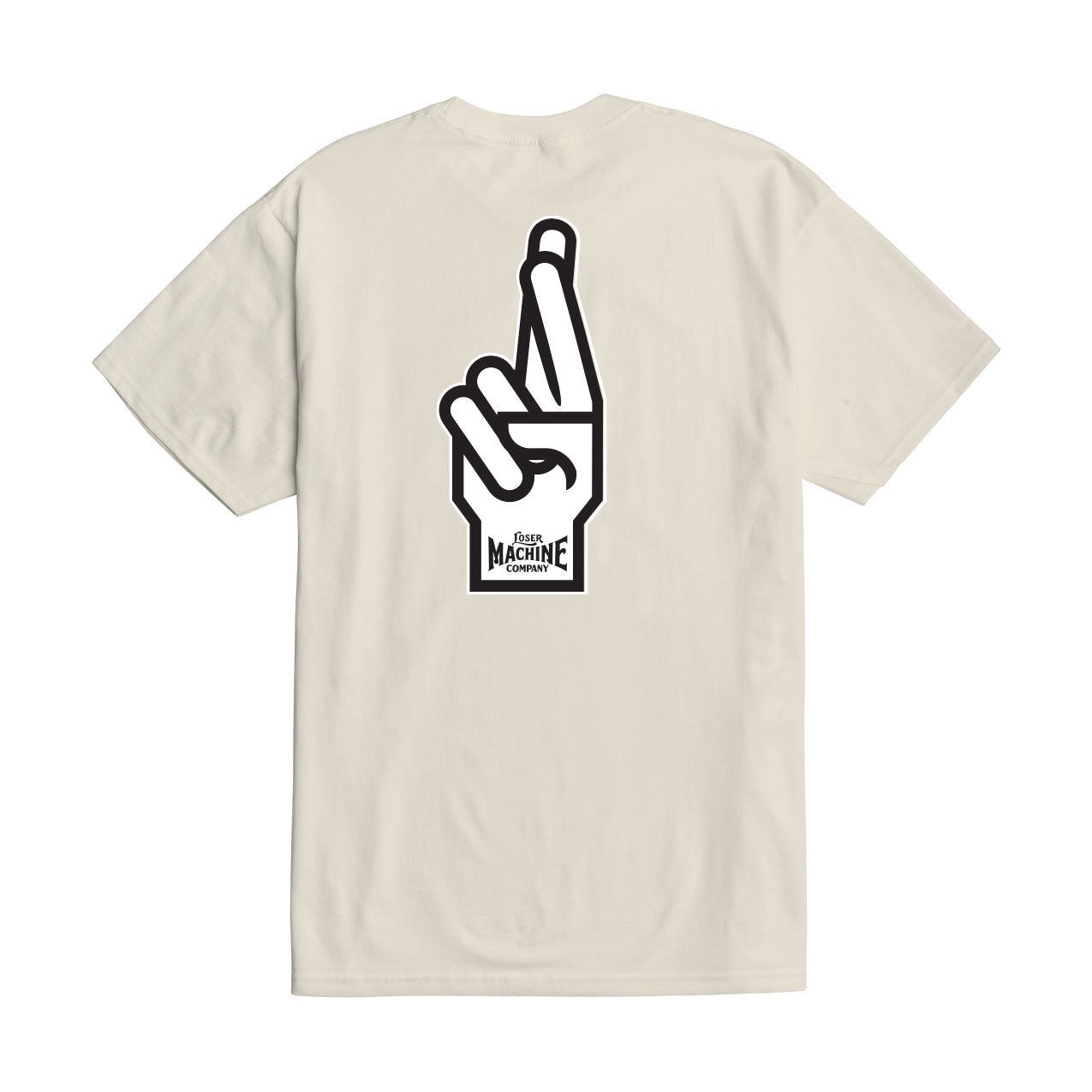 Loser Machine Men's Good Luck Fingers Stock T-Shirt Cream T-Shirts