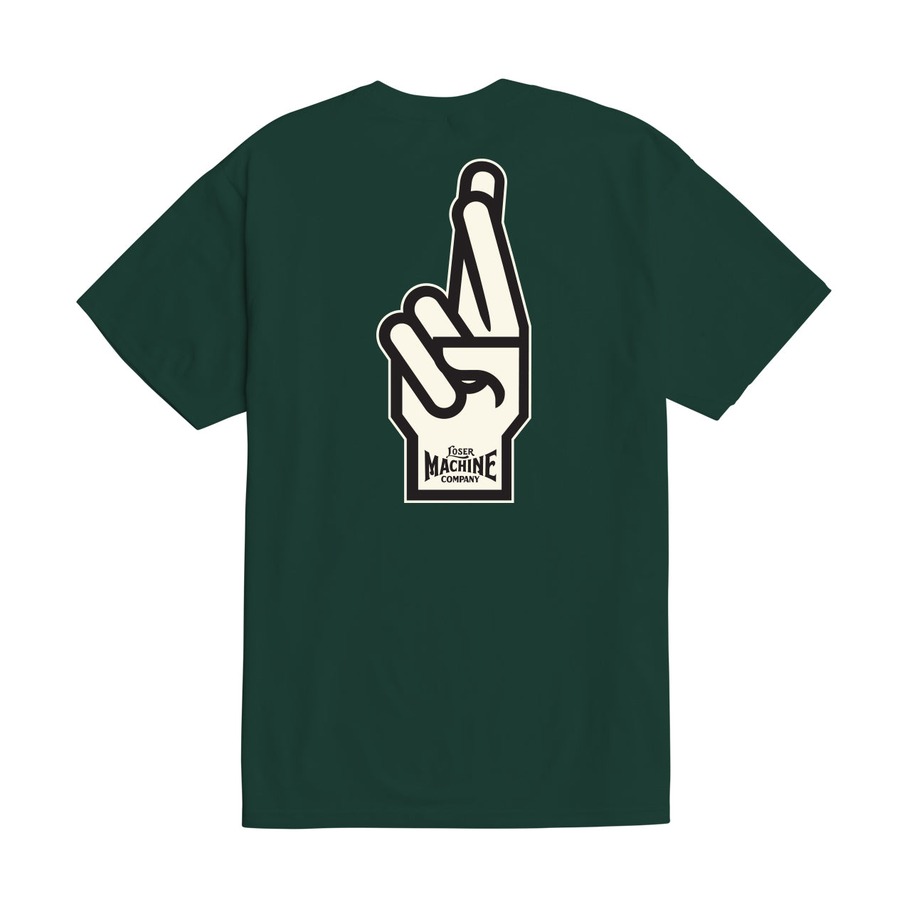 Loser Machine Men's Good Luck Fingers Stock T-Shirt Forest Cream T-Shirts