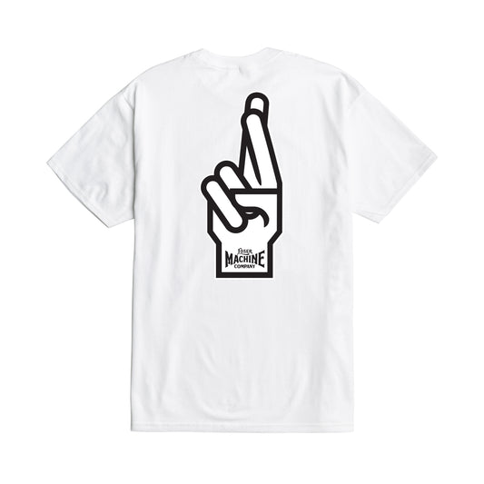 Loser Machine Men's Good Luck Fingers Stock T-Shirt White T-Shirts