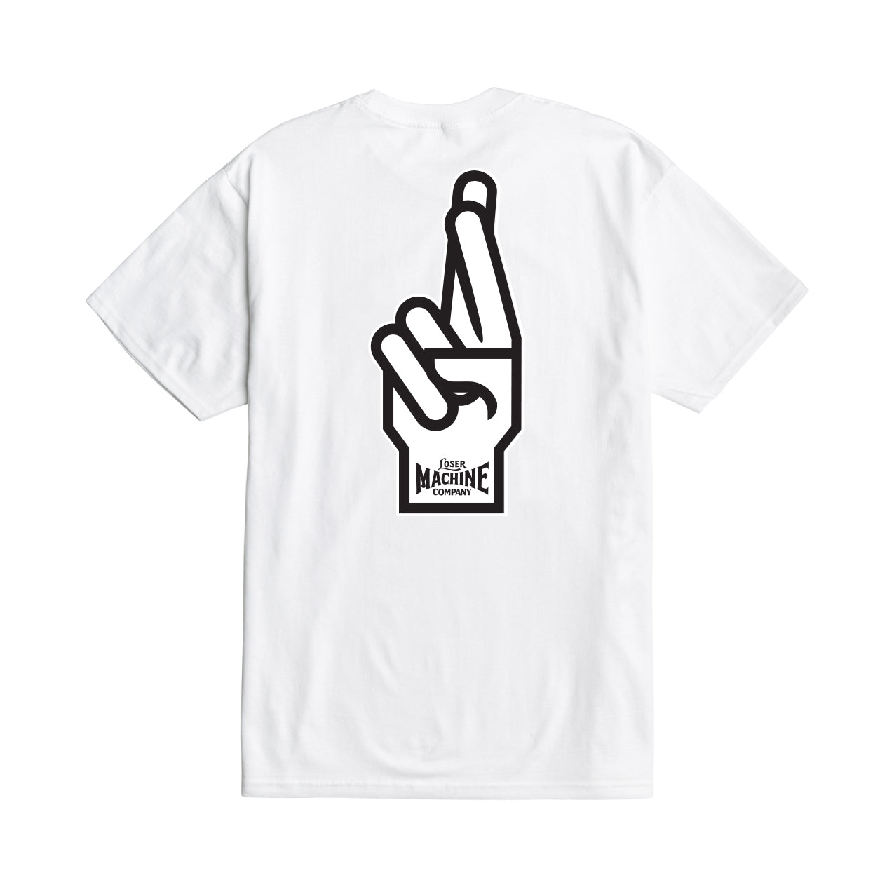 Loser Machine Men's Good Luck Fingers-Tee White T-Shirts