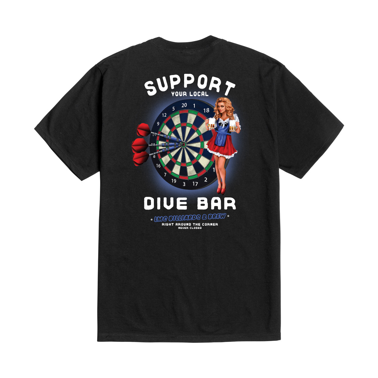 Loser Machine Men's Darts & Beers-Tee Black T-Shirts