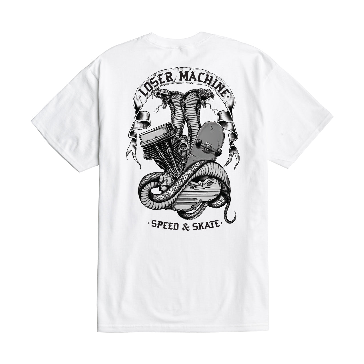 Loser Machine Men's Speed & Skate Ii-Tee White T-Shirts