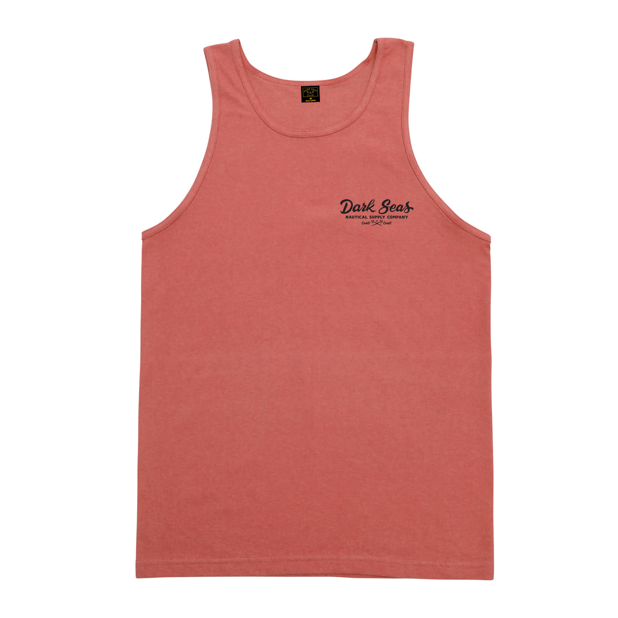 Dark Seas Men's Open Ocean Pigment Tank Top Sunset Coral T-Shirts