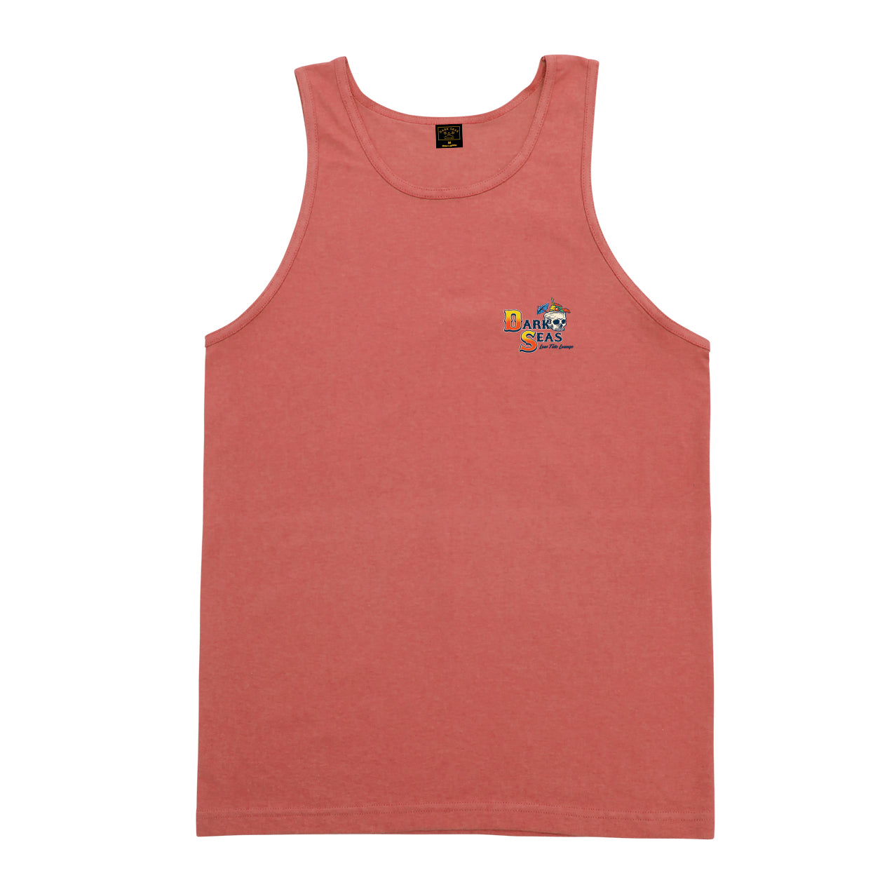 Dark Seas Men's Key West Pigment Tank Top Sunset Coral T-Shirts