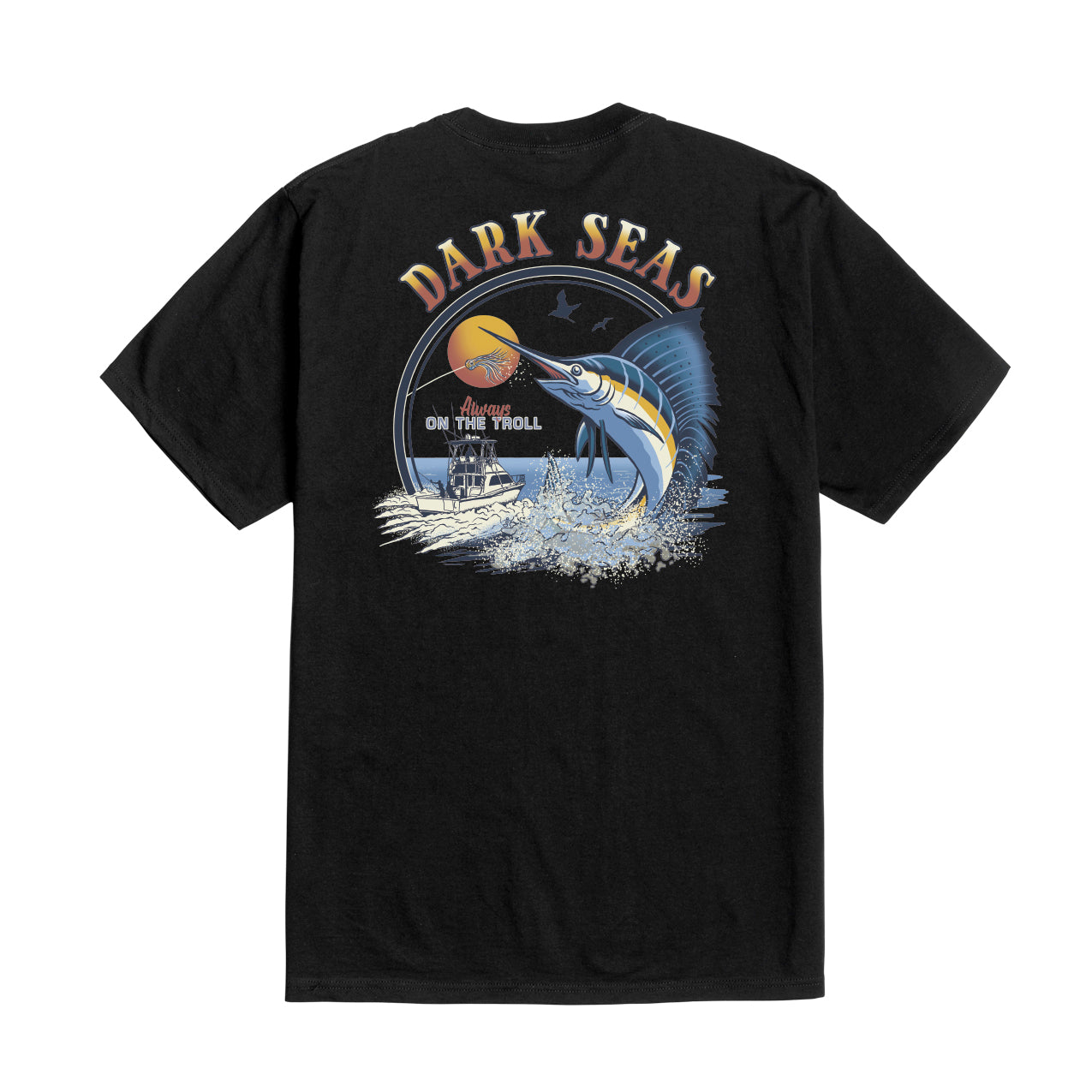 Dark Seas Men's On The Troll -Tee Black T-Shirts