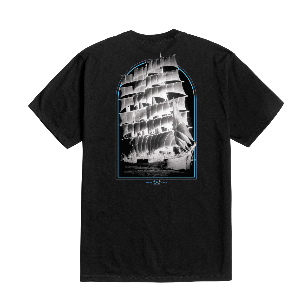 Dark Seas Men's Tall Ship-Glow -Tee Black T-Shirts