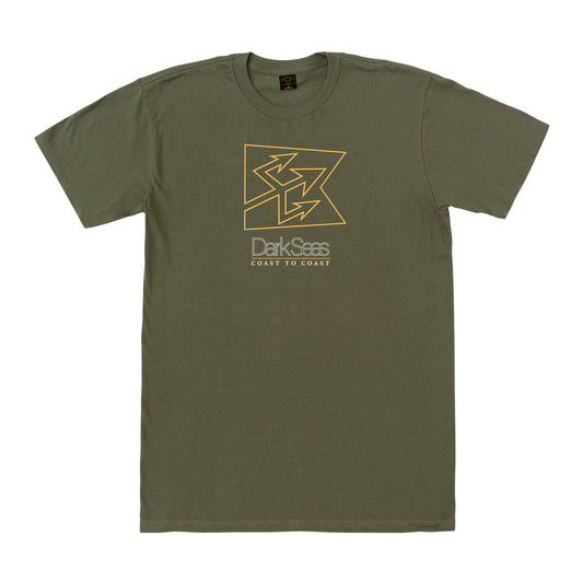 Dark Seas Men's Block Out -Tee Military Green T-Shirts