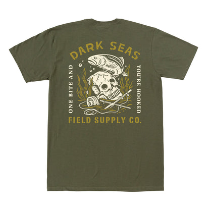 Dark Seas Men's One Bite -Tee Military Green T-Shirts