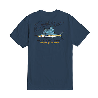 Dark Seas Men's Thin Line -Tee Blue T-Shirts