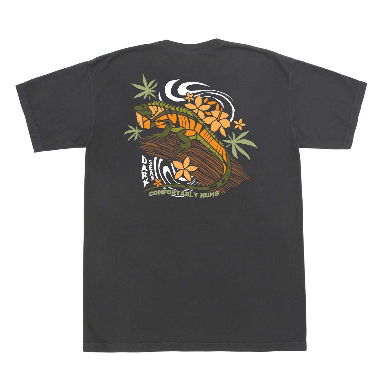 Dark Seas Men's Lazy Lizard-Tee Black T-Shirts