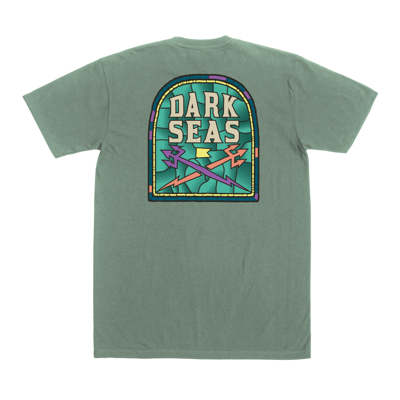Dark Seas Men's Glass Door-Tee Frosty Green T-Shirts