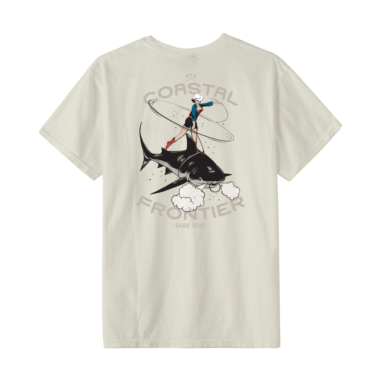 Dark Seas Men's Bull Shark-Tee Antique White T-Shirts