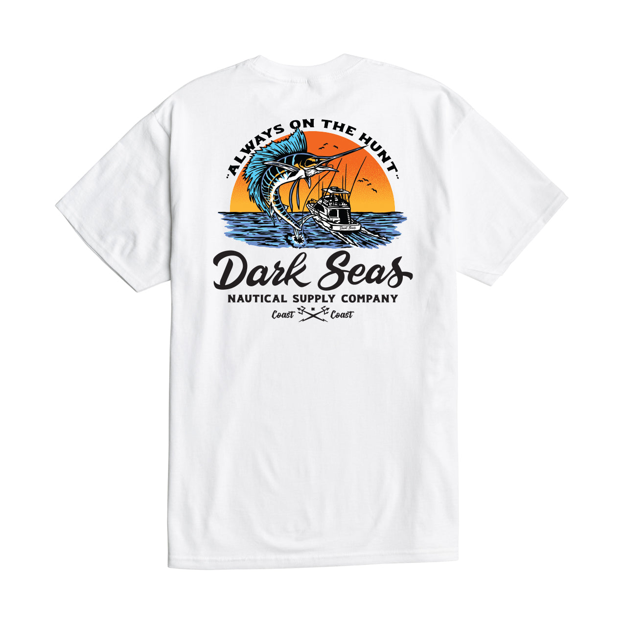 Dark Seas Men's Open Ocean Stock Pocket T-Shirt White T-Shirts