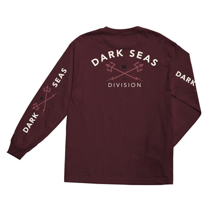 Dark Seas Men's Headmaster-Ls Tee Burgundy T-Shirts