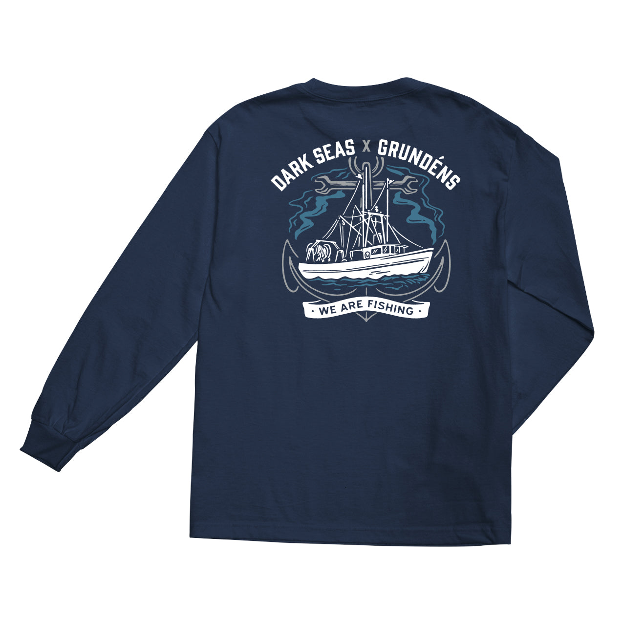 Dark Seas Men's Long Distance Ls Tee Navy T-Shirts