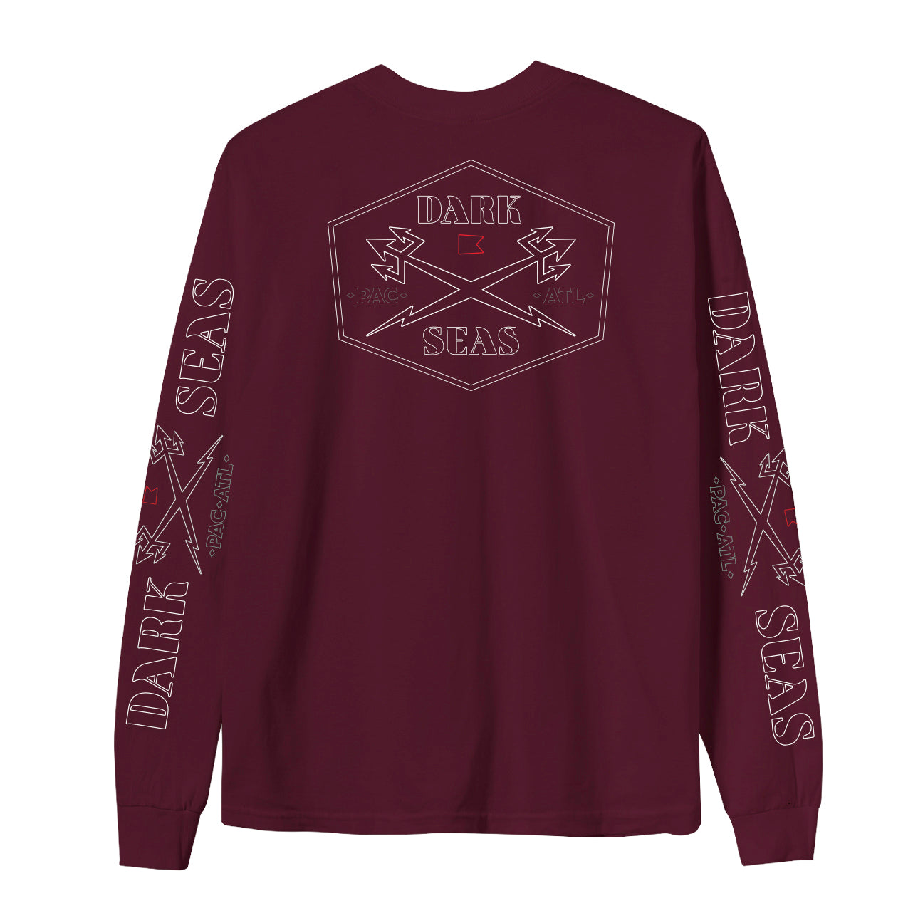 Dark Seas Men's Pinback Ls Tee Burgundy T-Shirts