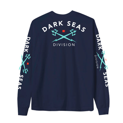 Dark Seas Men's Headmaster Iii Stock Ls T-Shirt Navy T-Shirts