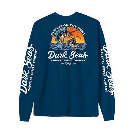 Dark Seas Men's Open Ocean Stock Ls T-Shirt Harbor Blue T-Shirts