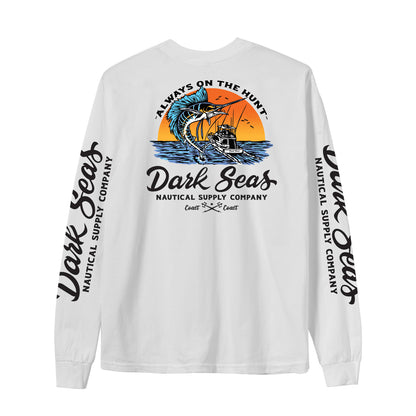 Dark Seas Men's Open Ocean Stock Ls T-Shirt White T-Shirts