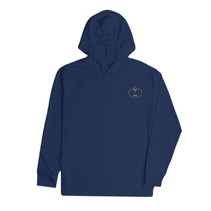 Dark Seas Men's Progressive Uv Hooded Ls T-Shirt Navy T-Shirts