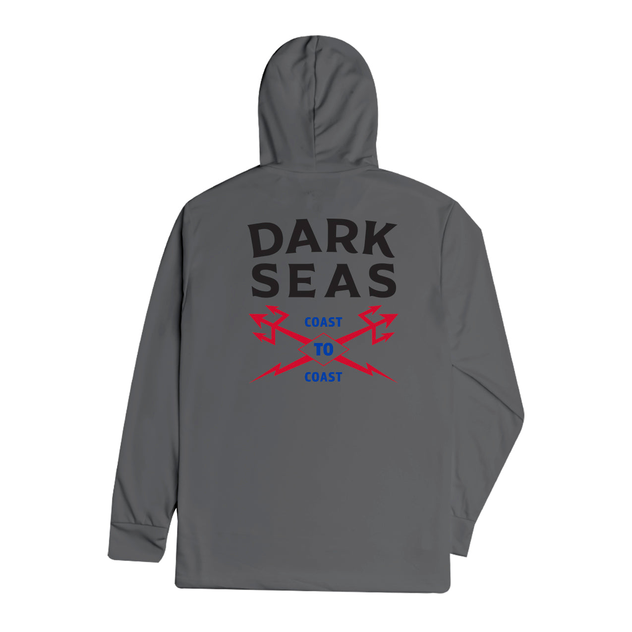 Dark Seas Men's Boundary Line Uv Hooded Ls T-Shirt Granite Grey T-Shirts