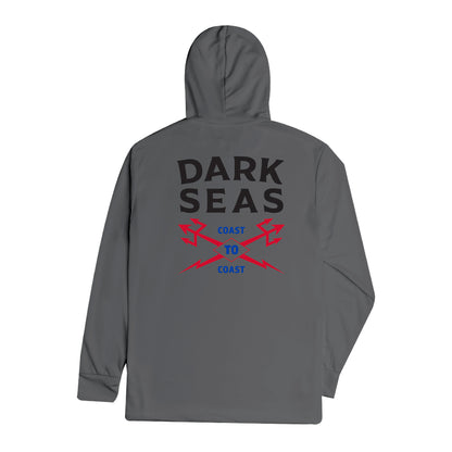 Dark Seas Men's Boundary Line Uv Hooded Ls T-Shirt Granite Grey T-Shirts