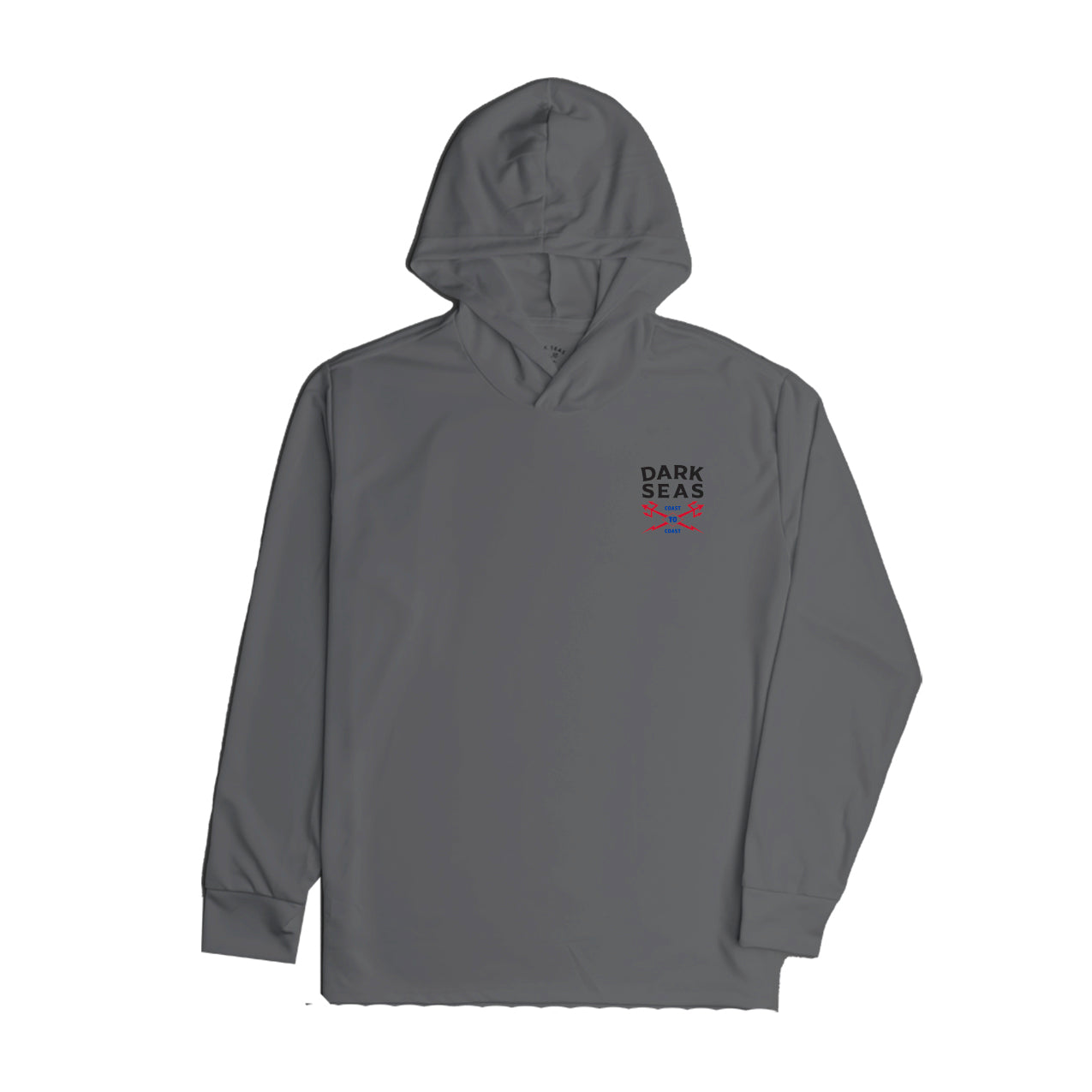 Dark Seas Men's Boundary Line Uv Hooded Ls T-Shirt Granite Grey T-Shirts