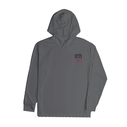 Dark Seas Men's Boundary Line Uv Hooded Ls T-Shirt Granite Grey T-Shirts
