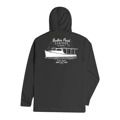 Dark Seas Men's Crab Stand-Uv Hooded Ls Tee Carbon T-Shirts