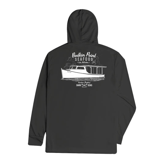 Dark Seas Men's Crab Stand-Uv Hooded Ls Tee Carbon T-Shirts