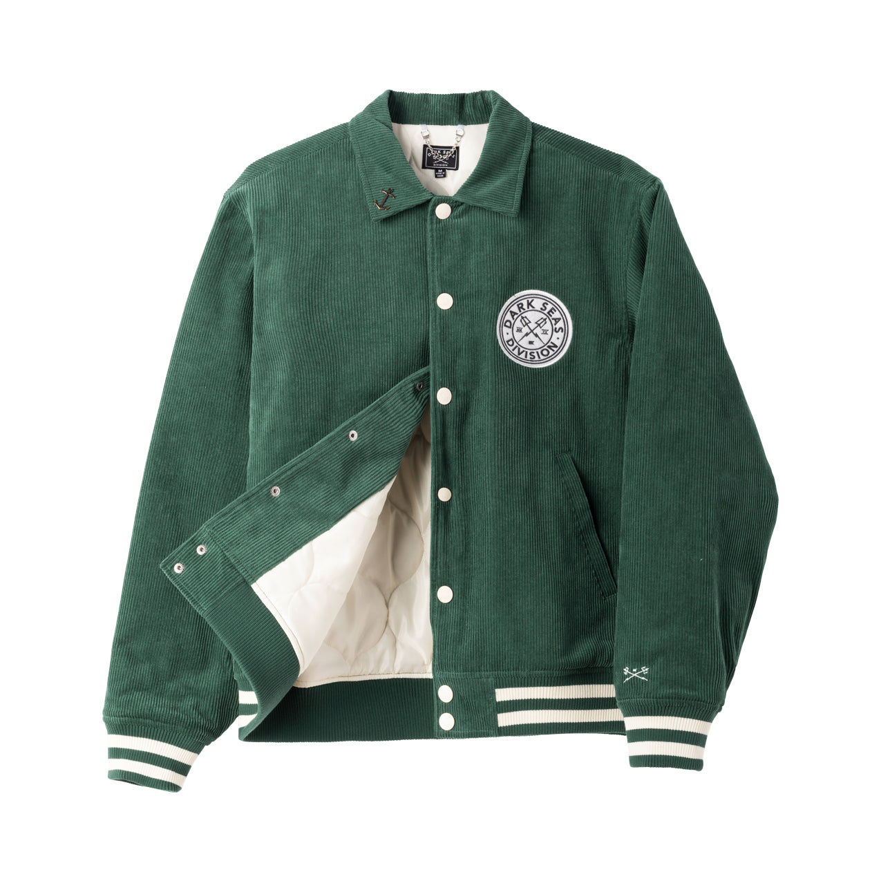 Dark Seas Men's Varsity-Jacket Green Jackets