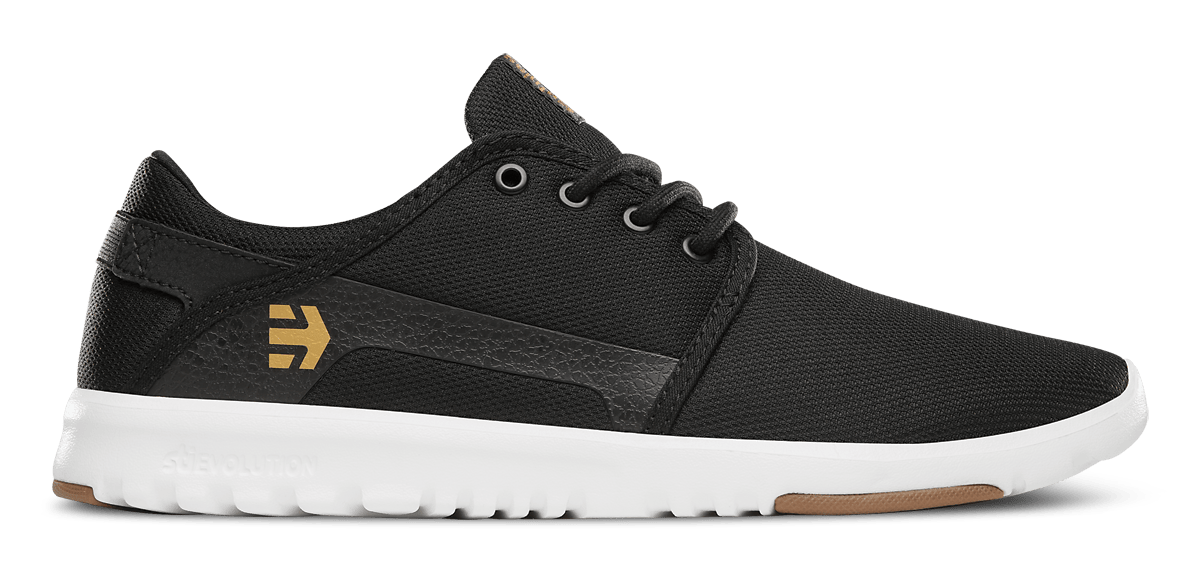 Etnies Mens Scout Black White Gum Shoes