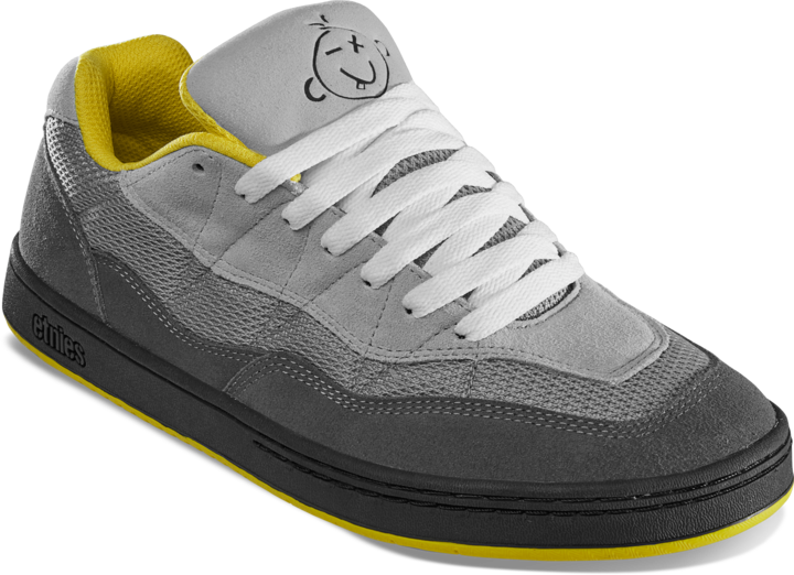 Etnies Mens Snake Grey Grey Yellow Shoes