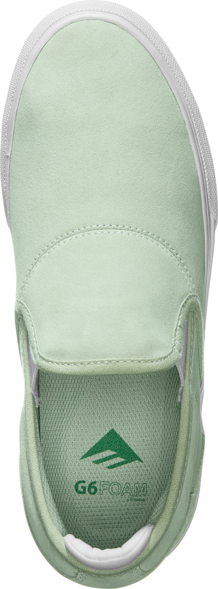 Emerica Mens Wino G6 Slip-On Light Green Shoes