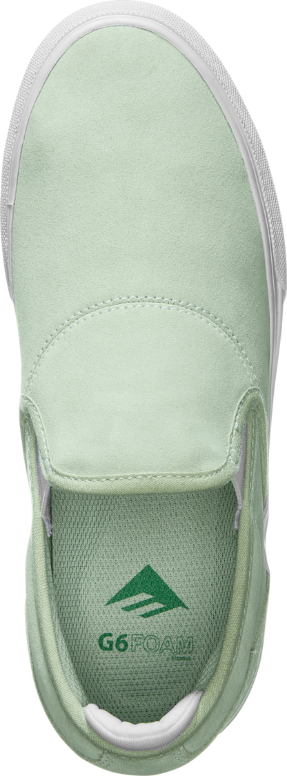 Emerica Mens Wino G6 Slip-On Light Green Shoes